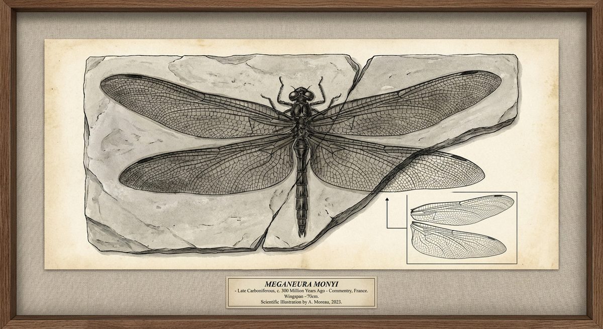 Fossil einer urzeitlichen Riesenlibelle